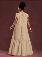 Plus Size Women's Elegant Skirt Dress Casual Work European American Style with Pleated Texture And Large Swing Hemline