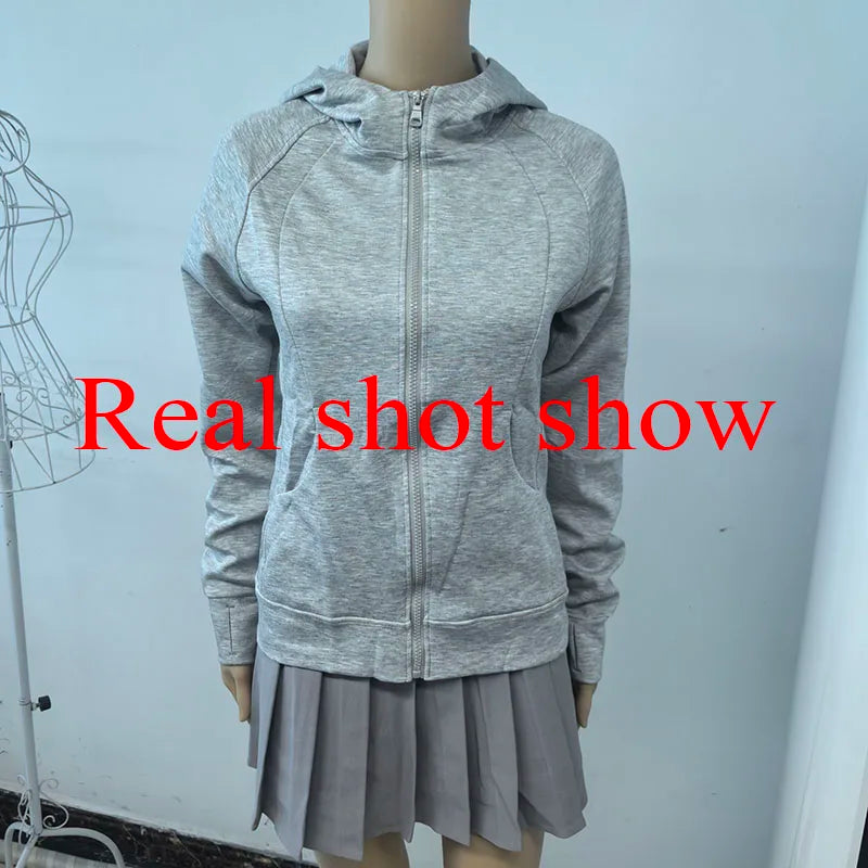 Sweat À Capuche Zipé Femme Slim – Poches Style Coréen Automne 2025