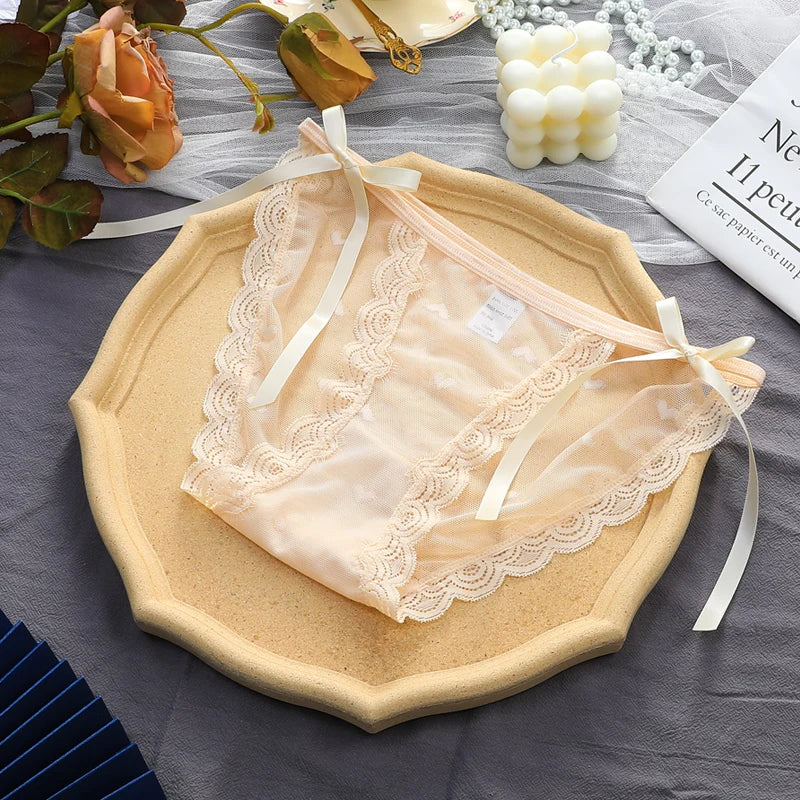 Women's Underwear, Pure Cotton, Antibacterial, Sexy, Breathable, Summer Lace, Japanese Style, Ice Silk Briefs for Girls