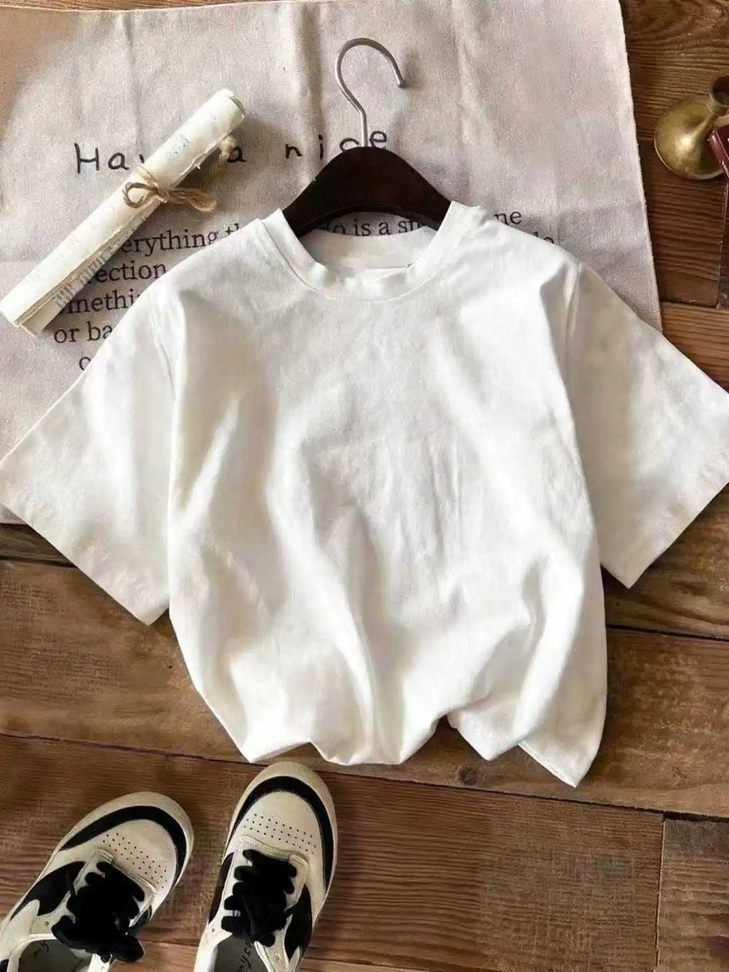 Children's T-Shirt Star Letter Pattern Printed Comfortable round Neck Short Sleeve Solid Color Casual Elegant Top for Kids