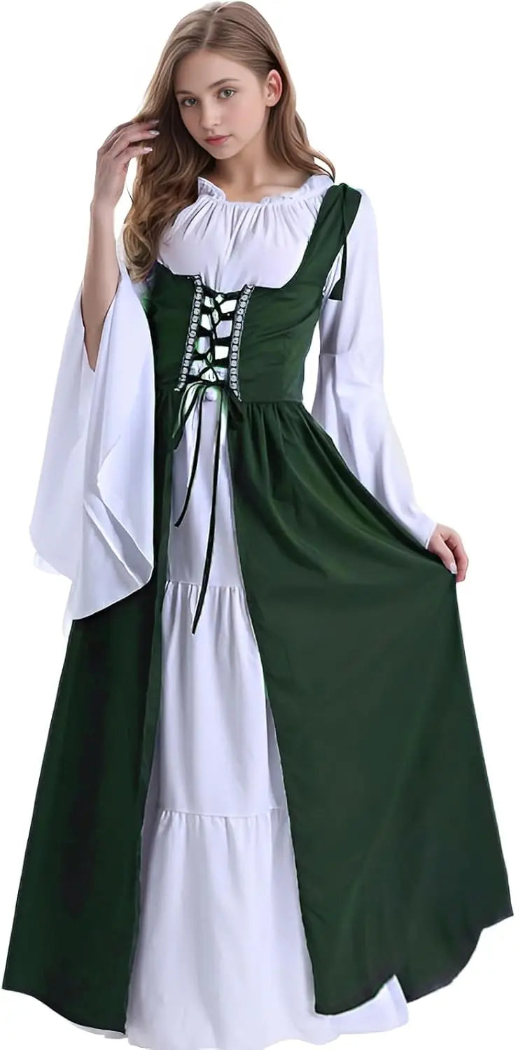 Women Medieval Dress Ren Faire Costume Renaissance Outfit  Dress Halloween Costume for Women