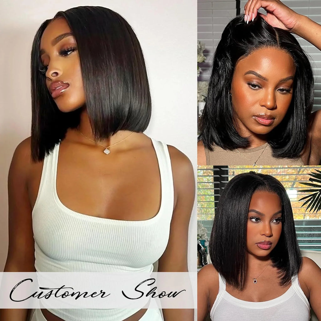 12A Malaysian Straight Bundles With Closure 3 Bundles With Closure Unprocessed Virgin Short Bob Tissage Bouclé Cheveux Humain