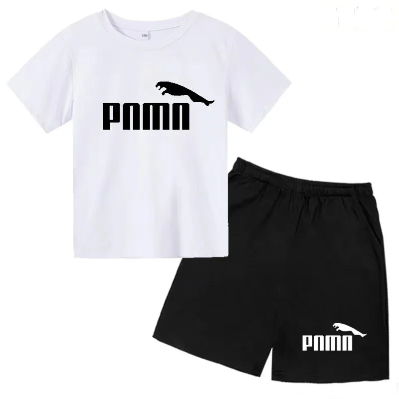 Des vêtements esthétiques pour les enfants de 3 à 12 ans, T-shirt imprimé avec des lettres, blouse à manches courtes et pantalon