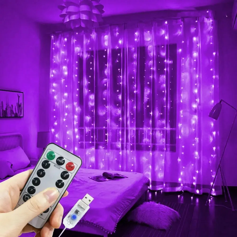 Guirlande LED Rideau 8 Modes – Télécommande