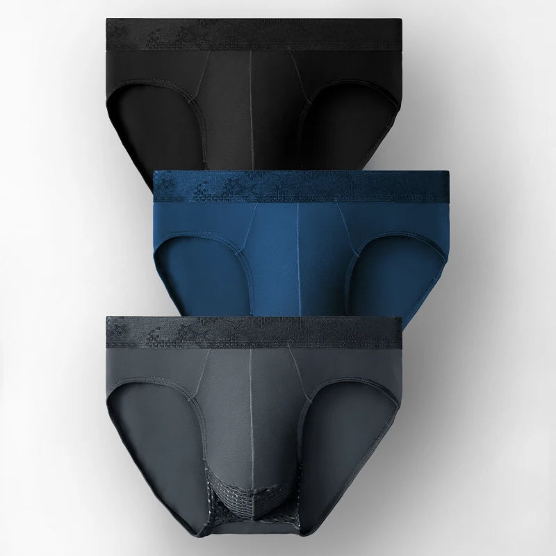 Scrotum Support Underwear Men's Briefs Modal Summer Thin Pants Ice Silk Breathable Mesh Sexy Shorts