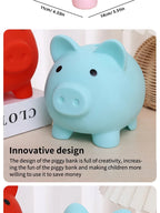 Adorable Piggy Bank Savings Jar Silicone Unbreakable Children's Money