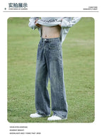Retro Washed Cracked Jeans Men's Trendy Brand Ruffian Handsome High