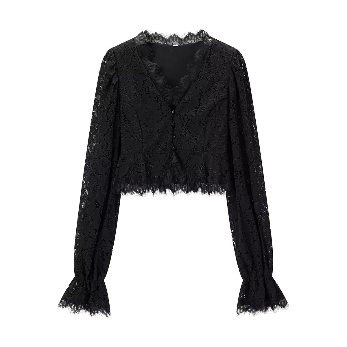 Elegant Solid Lace Ruffles Maxi Skirt Set Women Vintage Single Breasted Flared Sleeve V-neck Slim Blouse Suit Lady Party Outfits