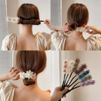 Accessoire à chignon fleuri – Ornements effet perlé