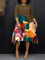 Casual Long Sleeve Woman Dress Office Lady Spring Summer Fashion