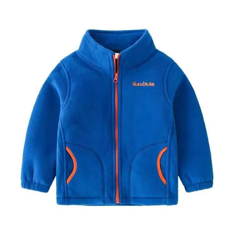 Manteau Polaire Enfant À Capuche – Double Polaire Chaud Zipé 2-14 Ans