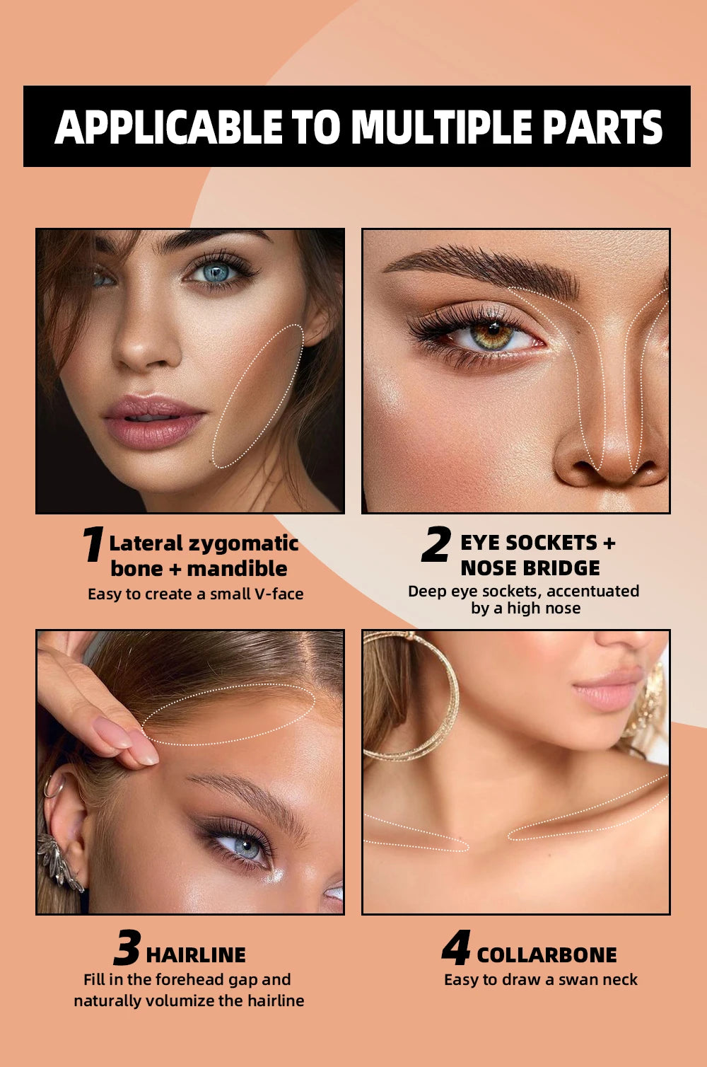 QIBEST Single Color Bronzer Contour Palette Face Shading Grooming Powder Lasting Matte Nose Shadow Highlight Blush Face Makeup