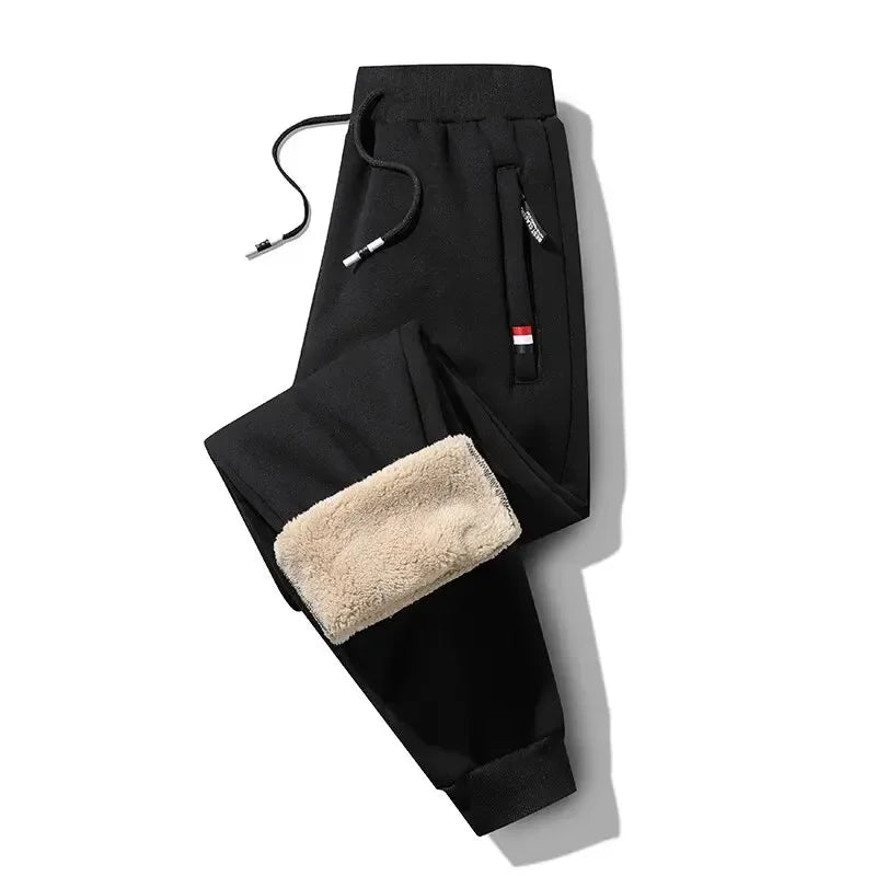 Pantalon Jogging Homme Polaire Chaud – Cordon Taille Élastique Hiver Confort