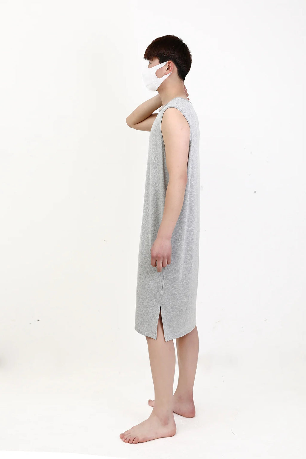 Men's Sleepwear Vest Long Dress Comfortable Home Clothes Bathrobe Sexy Nightwear Spring Summer Autumn Winter Youth Pajamas ﻿