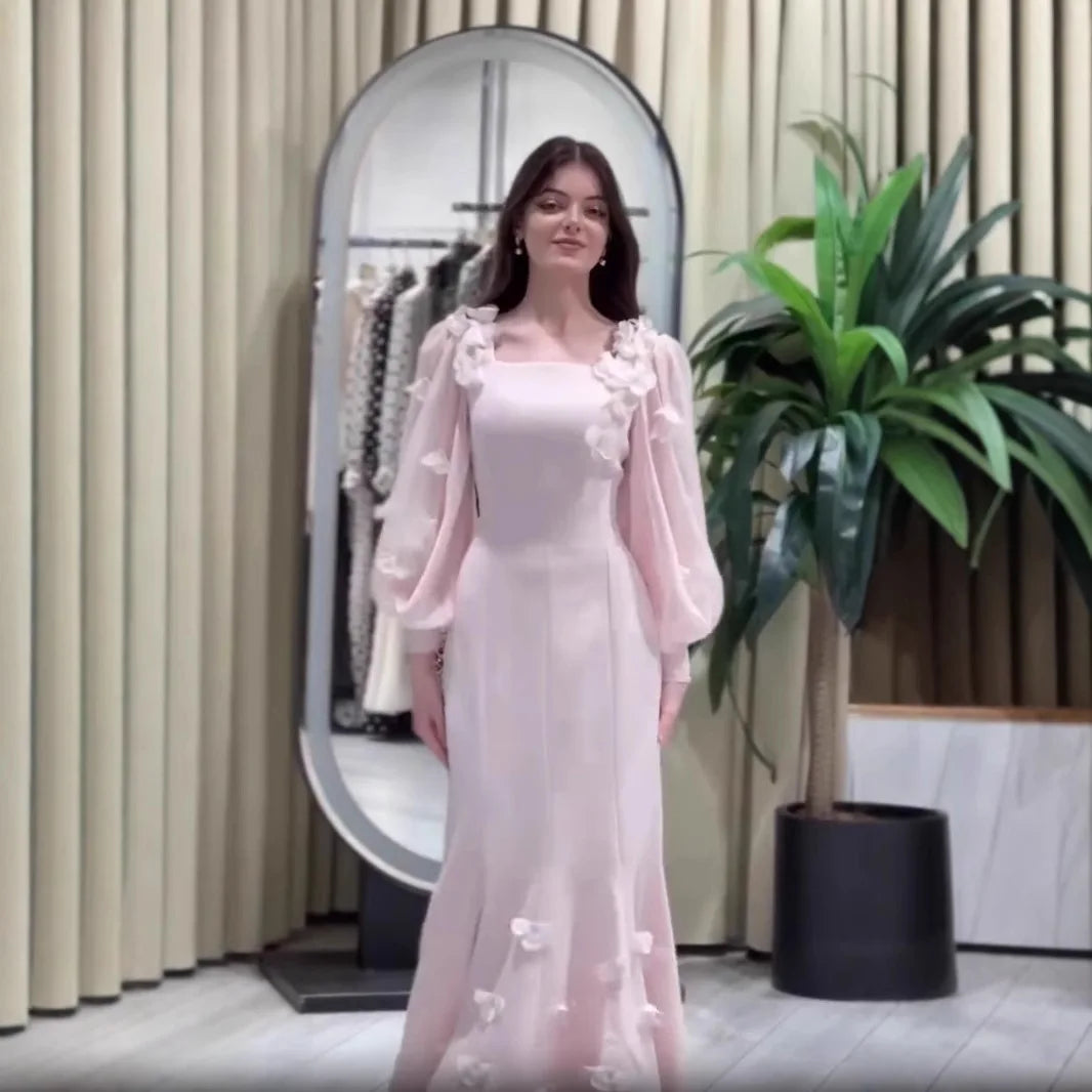 Women Full Dress Abaya Party Dresses Muslim Vestidos Kaftan Flower Lace Up Dubai Abayas Ramadan Jalabiya 2025 Arab Long Robe