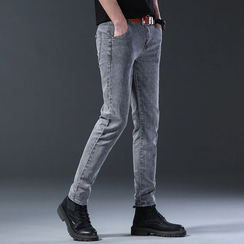 Jean gris slim homme – Denim stretch streetwear