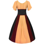 Costumes Halloween pour femmes,robe trapèze rétro médiévale,couleur