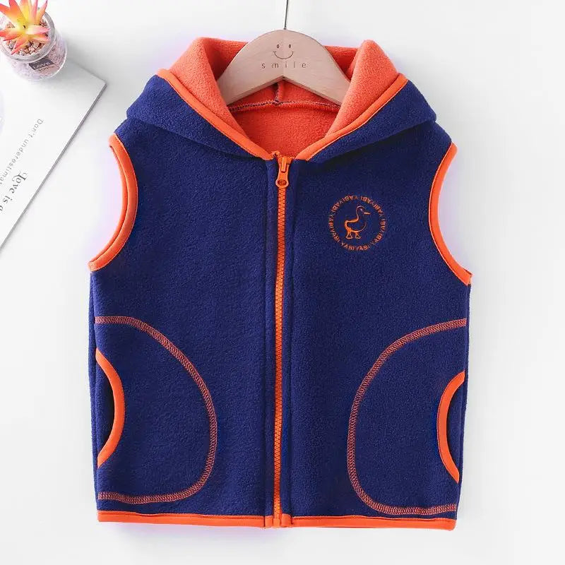 Manteau Polaire Enfant À Capuche – Double Polaire Chaud Zipé 2-14 Ans