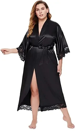 Robe de chambre femme satinée – Kimono de mariage