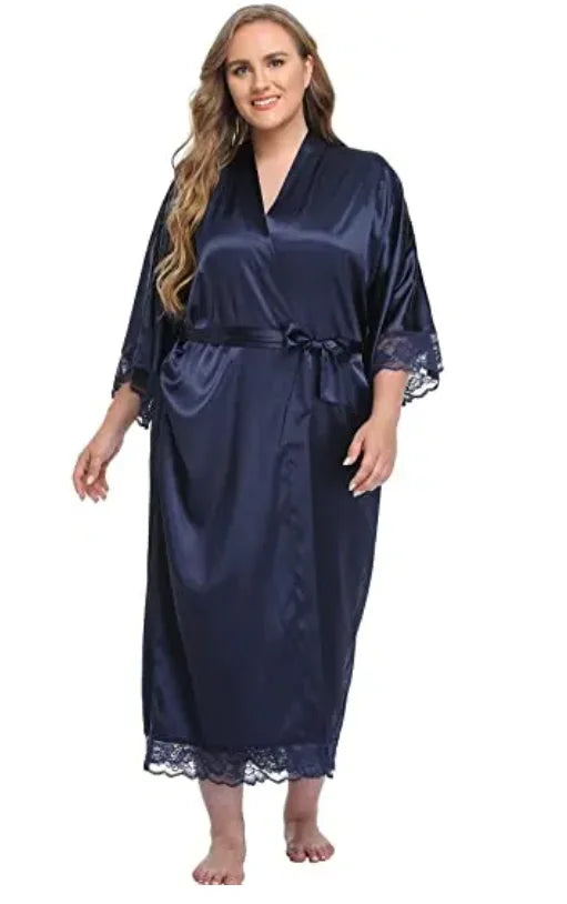 Robe de chambre femme satinée – Kimono de mariage