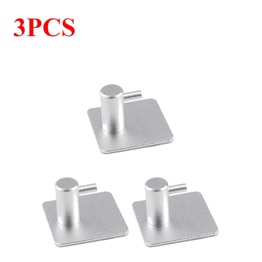 Crochets Muraux Autocollants Inox – Porte-Manteau Serviettes Salle de Bain