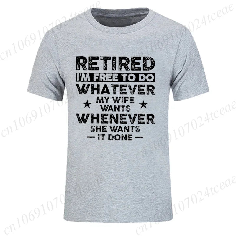 T-Shirt for Men Women,Men's Funny Retirement T-shirt, Husband Retired Hubby Printed T-Shirts for Men & Women Clothing Tops Gift