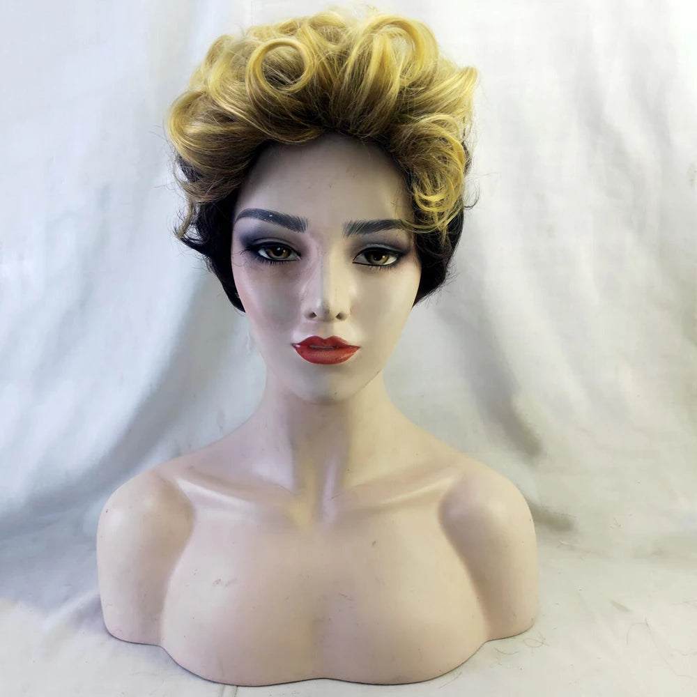 HAIRJOY Synthetic Hair Blonde Wigs for Women Short Curly  Wigs for Black Women Hair Wigs for African American