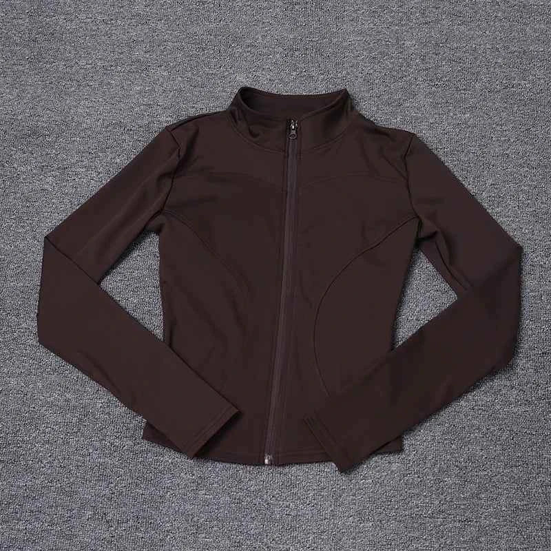 Women Sport Jacket Long Sleeve Shirt Workout Coat Gym Training Clothing Yoga Sportswear