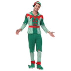 Zawaland Christmas Elf Costumes Dress Belt Hat Cosplay Family couple Carnival Party New Year Fancy Dress Up Set For Men Women