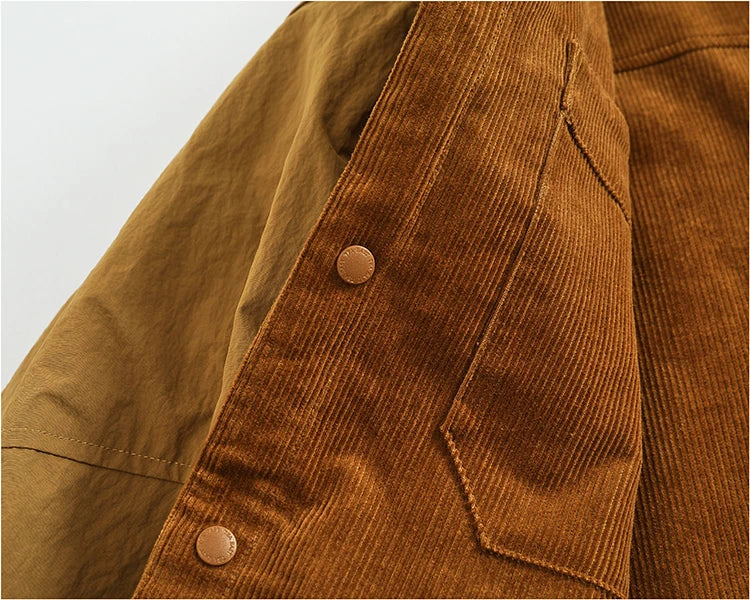 Veste Cargo Réversible Homme A+B – Poches Multiples Casual Américain Automne Hiver