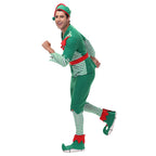 Zawaland Christmas Elf Costumes Dress Belt Hat Cosplay Family couple Carnival Party New Year Fancy Dress Up Set For Men Women