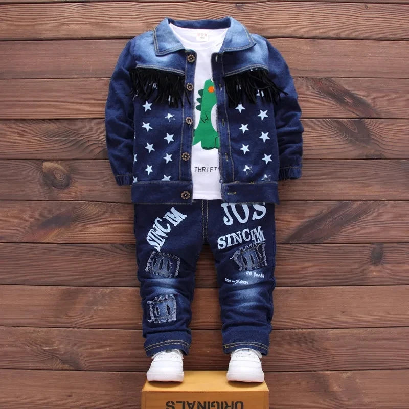 Baby Kids Denim Jacket Boys Coat Toddler Sport Clothes Suit Clothing