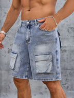 Short en denim homme bleu – Coupe droite streetwear