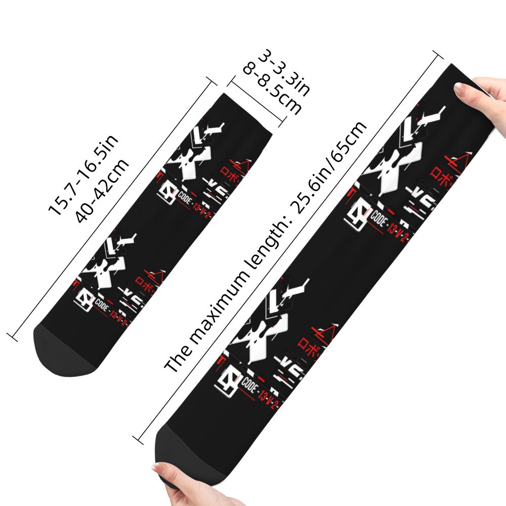 Techwear Men's Crew Socks Unisex Fun Japanese Future Tech Street Wear Style Spring Summer Autumn Winter Dress Socks