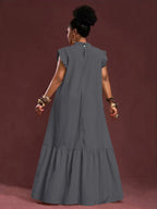Plus Size Women's Elegant Skirt Dress Casual Work European American Style with Pleated Texture And Large Swing Hemline