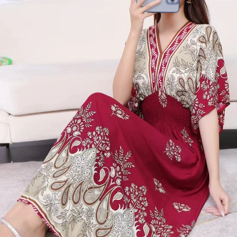 Robe Longue Bohème Imprimée