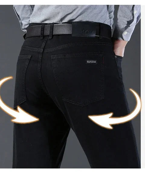 Men Classic Advanced Fashion Brand Jeans Jean Homme Man Soft Stretch Black Biker Masculino Denim Trousers Mens Pants Overalls