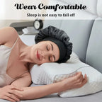 Newly Satin Night Hair Cap Women's Solid Sleeping Hat Sleep Care