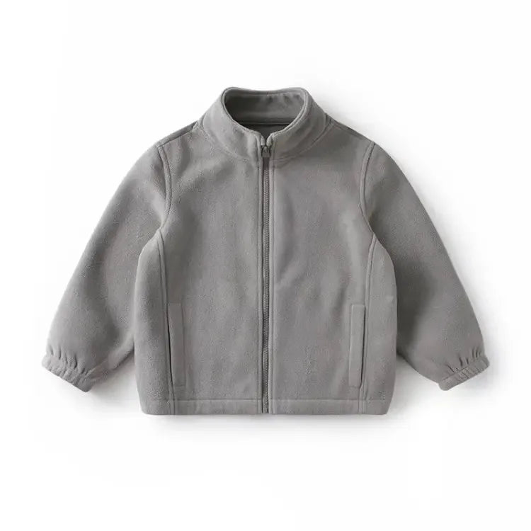 Manteau Polaire Enfant À Capuche – Double Polaire Chaud Zipé 2-14 Ans