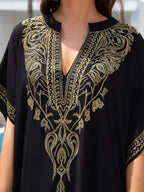 Boho Dress Women's Fashion Cotton Embroidered Beach Sun Protection