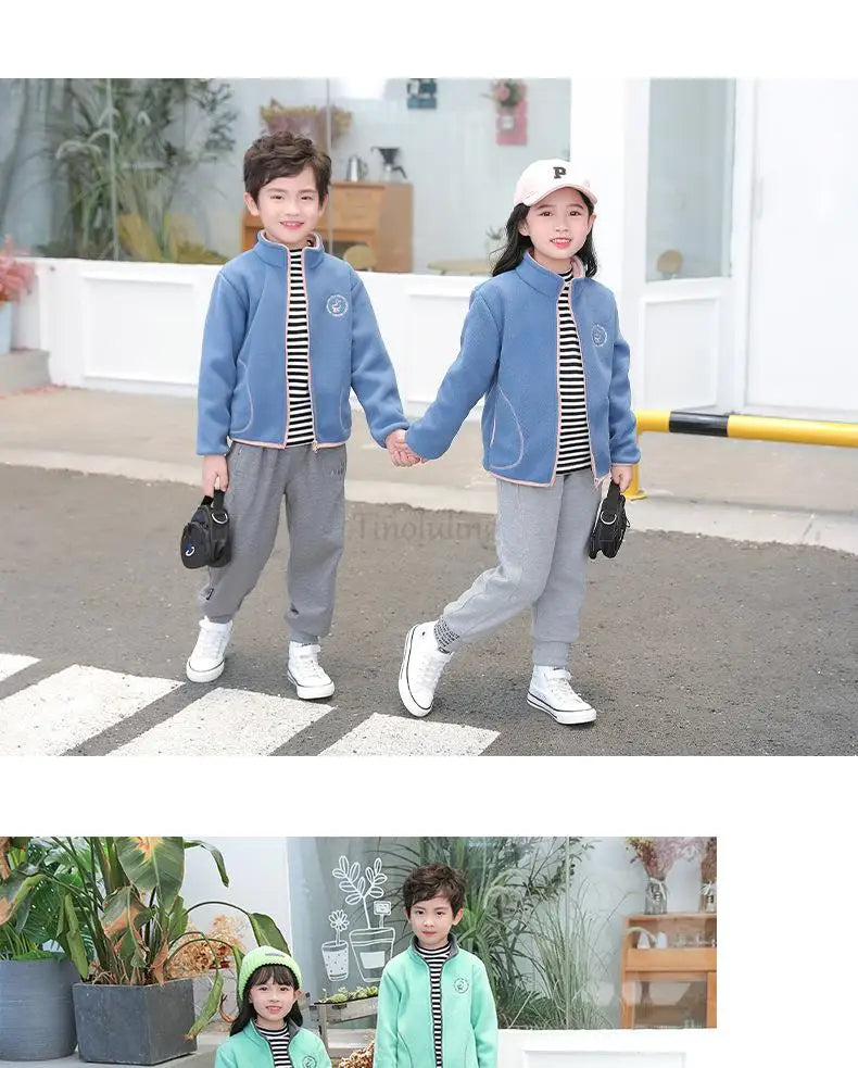 Manteau Polaire Enfant À Capuche – Double Polaire Chaud Zipé 2-14 Ans