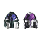 Veste Coupe-Vent Homme Bicolore – Streetwear Hip-Hop Col Revers Zipée