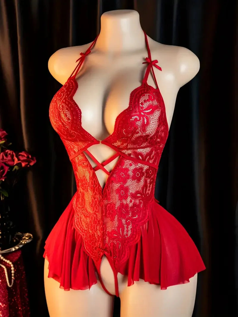 Desire Night Erotic Costumes Sexual Temptation With Open Crotch Women Lingerie Hot Dress Babydoll Sex Bodysuit 18 xxx Underwear