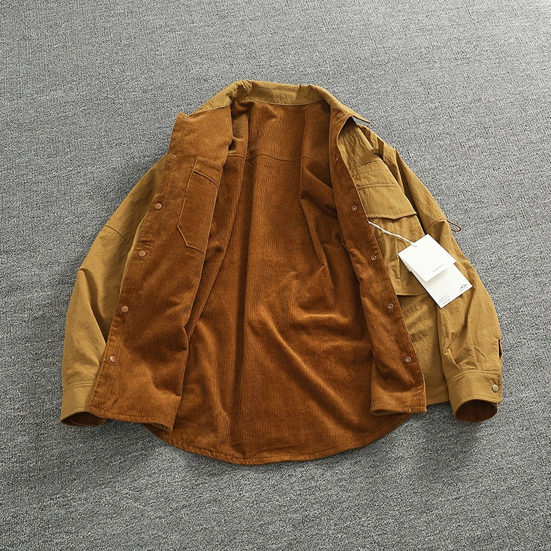 Veste Cargo Réversible Homme A+B – Poches Multiples Casual Américain Automne Hiver