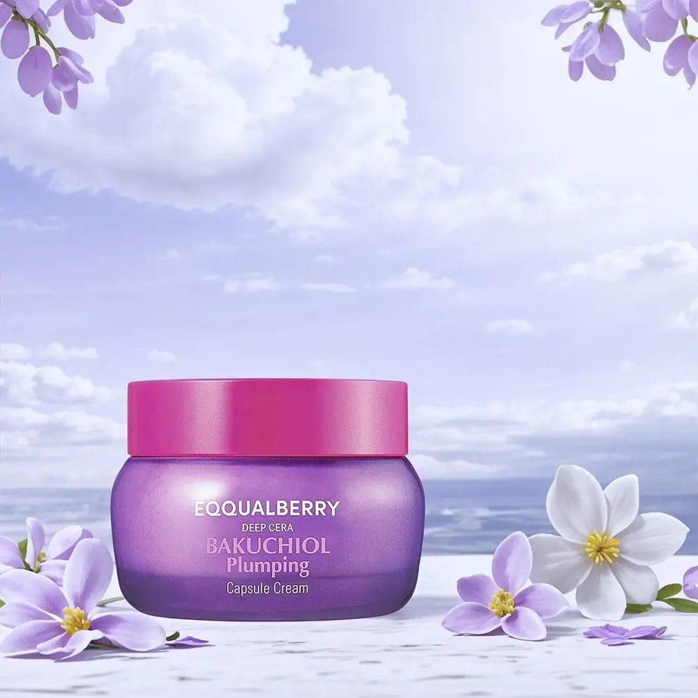 EQQUALBERRY Bakuchiol Plumping Serum with Ceramide & Peptides Facial Serum 30ml Firming and Plumping Capsule Face Cream Korean S