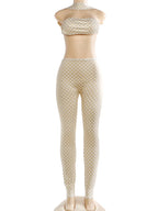 Weird Puss Hottie Polka Dot 2-Piece Set Women Halter Chest Wrapped