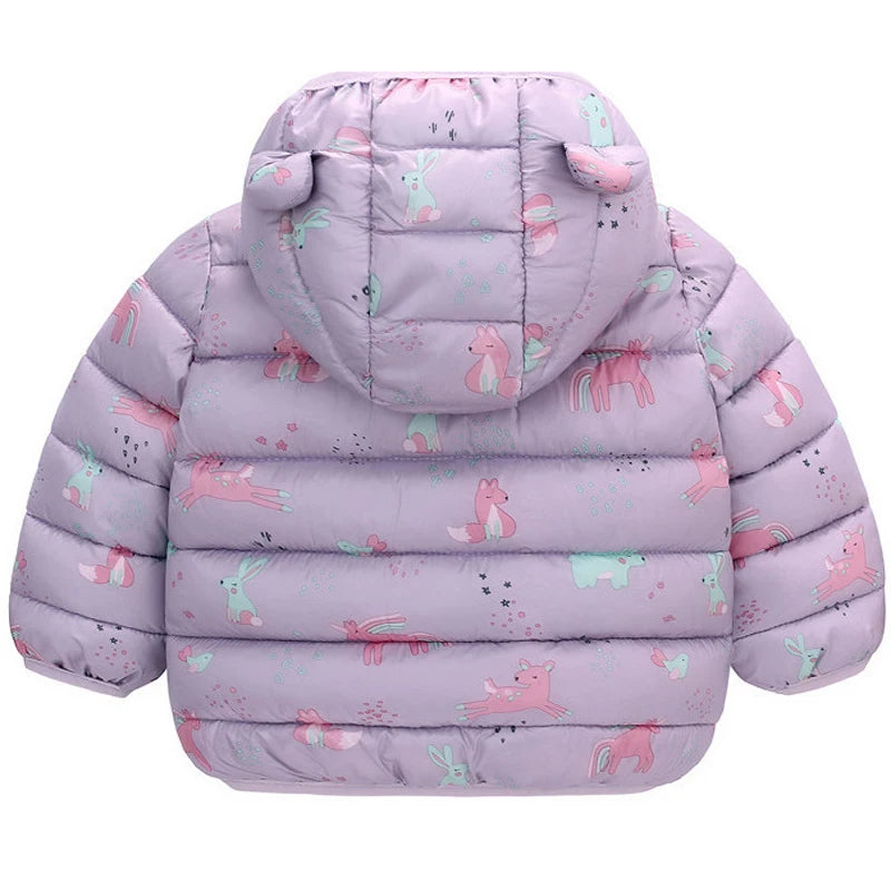 Doudoune Enfant Dinosaure À Capuche – Chaude Hiver 1-6 Ans Unisexe