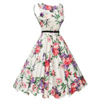Women Dress Vintage Robe Audrey Hepburn Rockabilly Retro Sleeveless