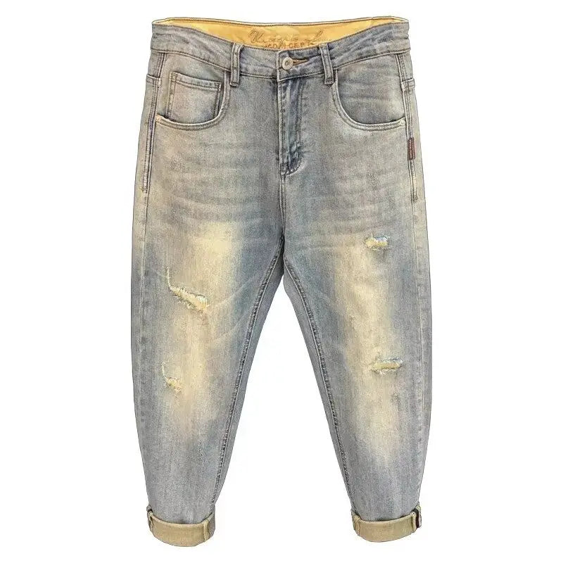 Jean déchiré homme Y2K – Coupe slim délavée