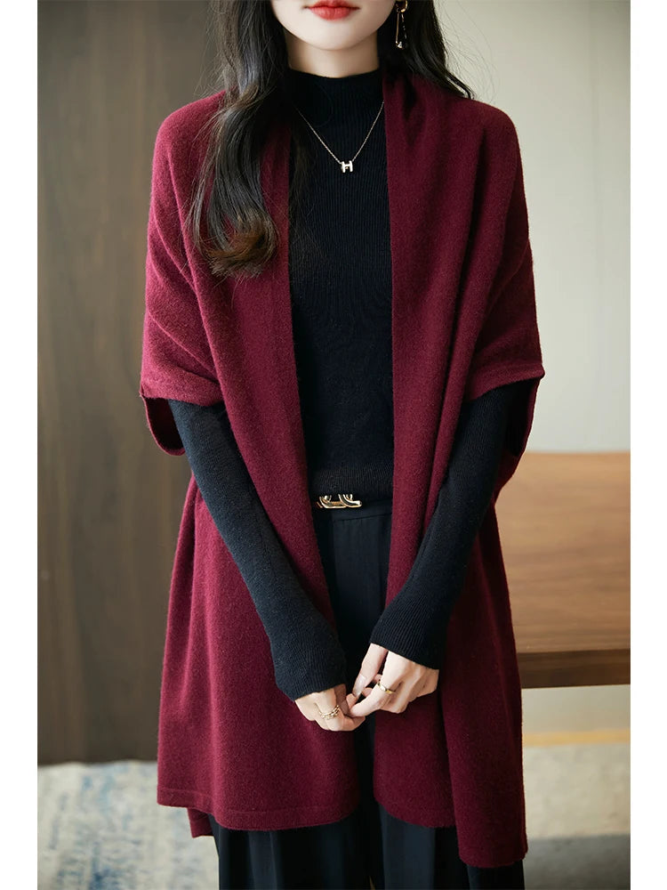 Cardigan Laine Mérinos 100% Femme – Cachemire Doux Col V Automne Hiver